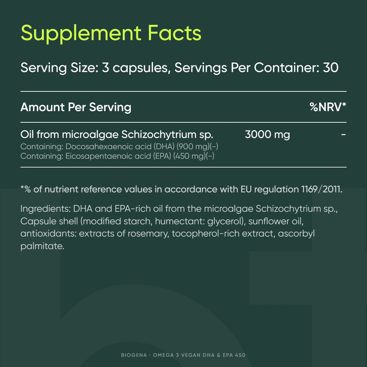 Omega 3 Vegan DHA & EPA - BIOGENA - B. Health Shop