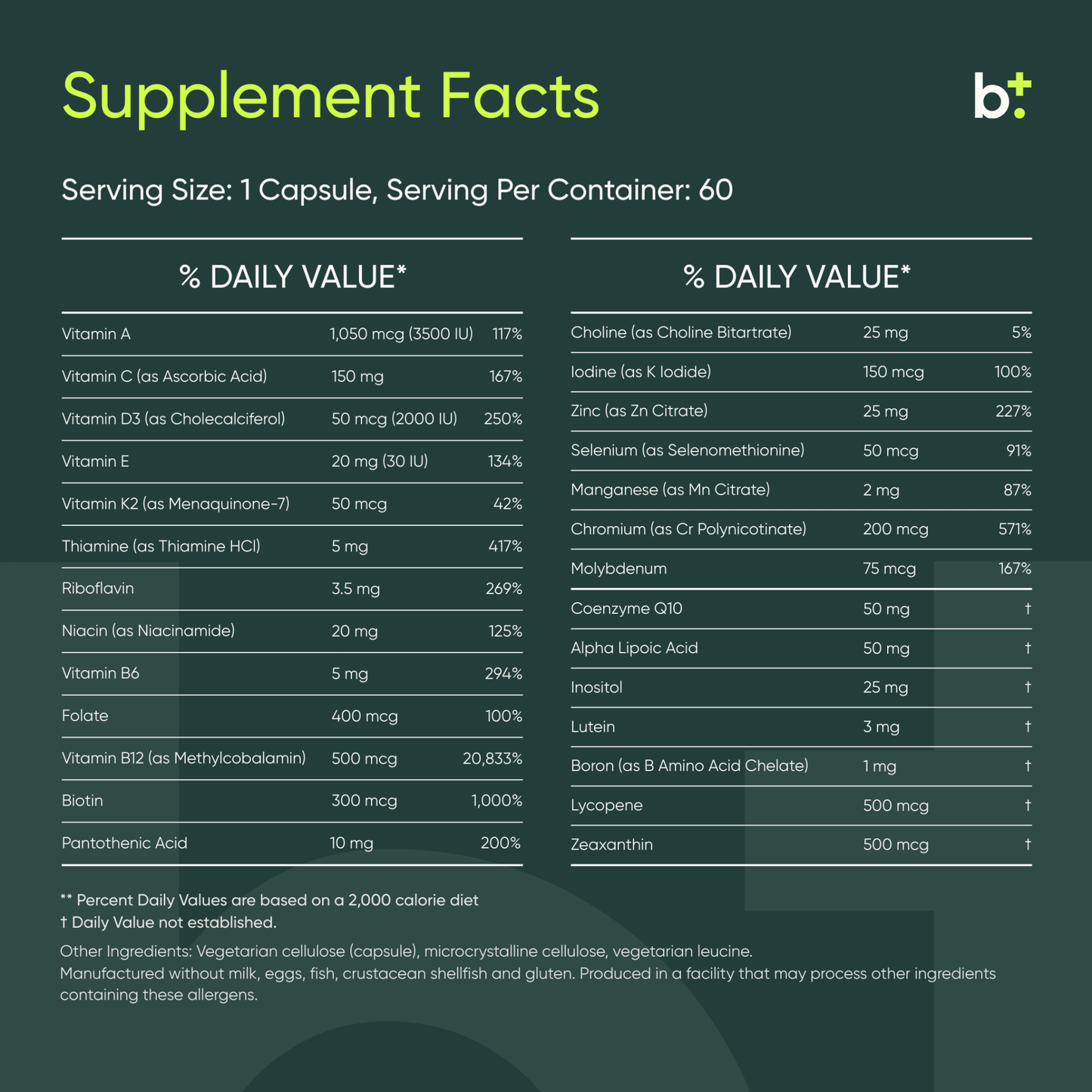 Physician's Daily + D3 - Researched Nutritionals - B. Health Shop