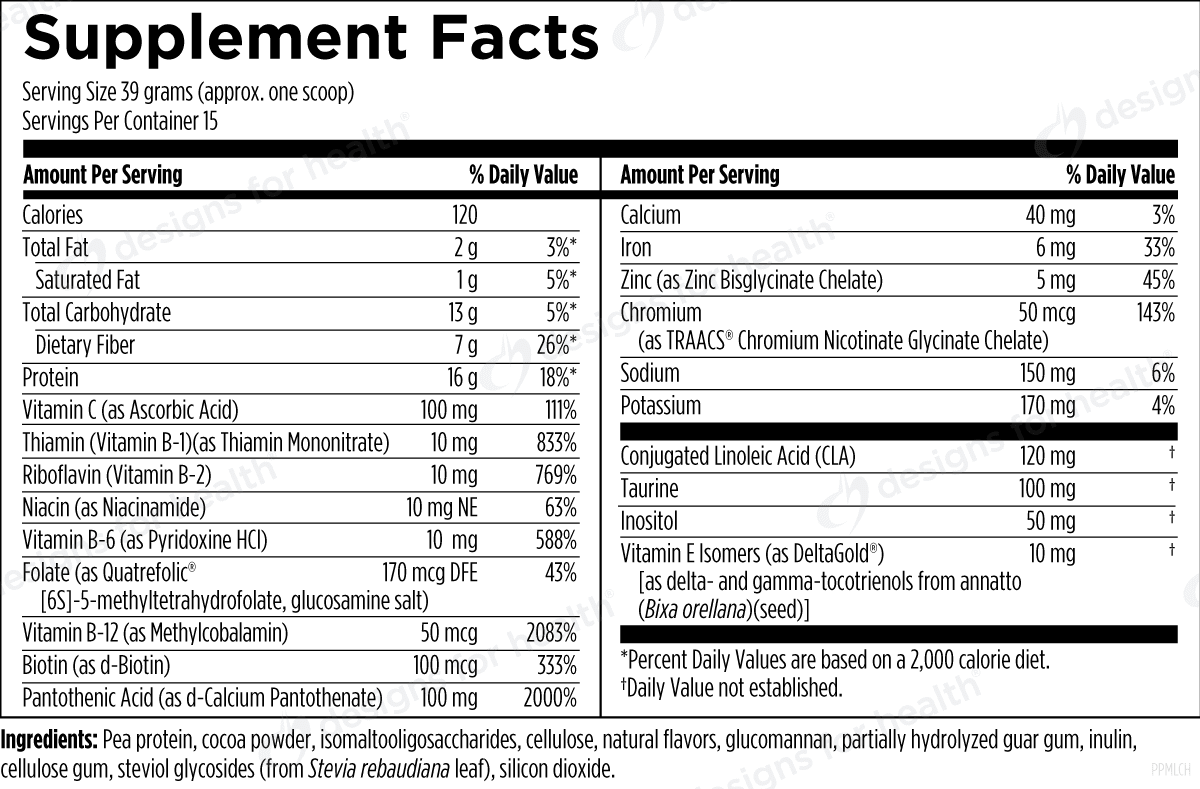 Plant Protein Meal Chocolate Powder - Design Health - B. Health Shop