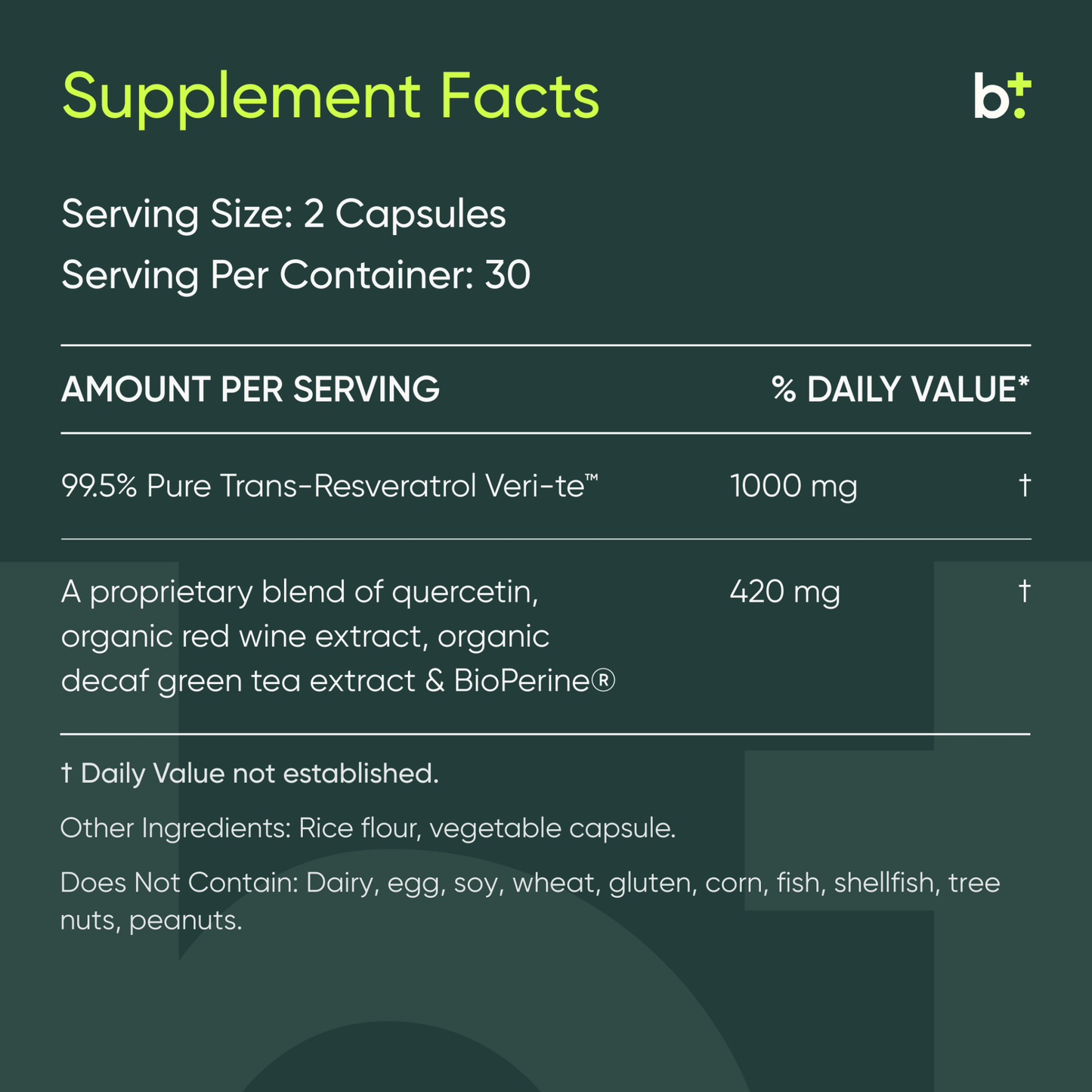 Resveratrol 1000mg Plus - ProHealth - B. Health Shop