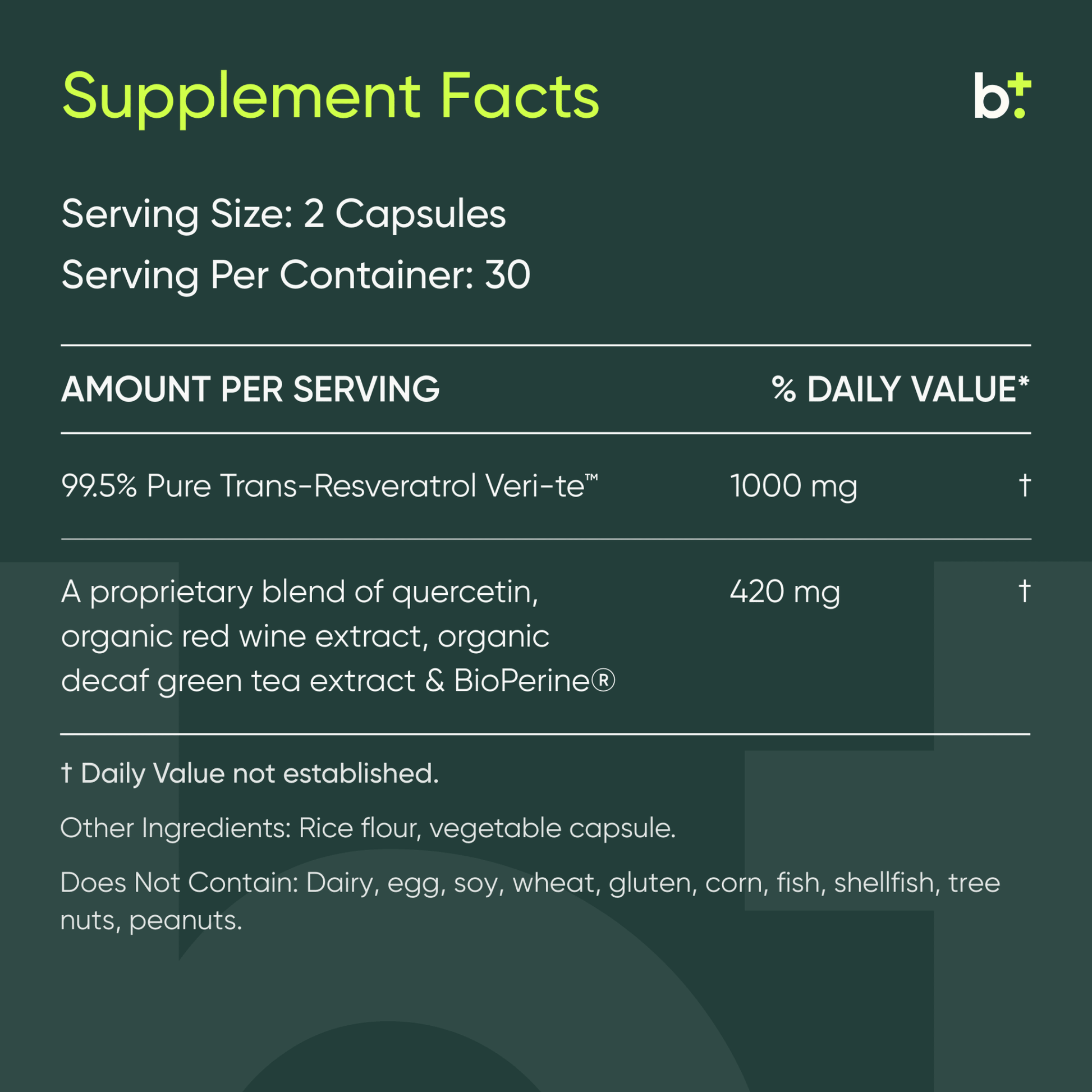 Resveratrol 1000mg Plus - ProHealth - B. Health Shop