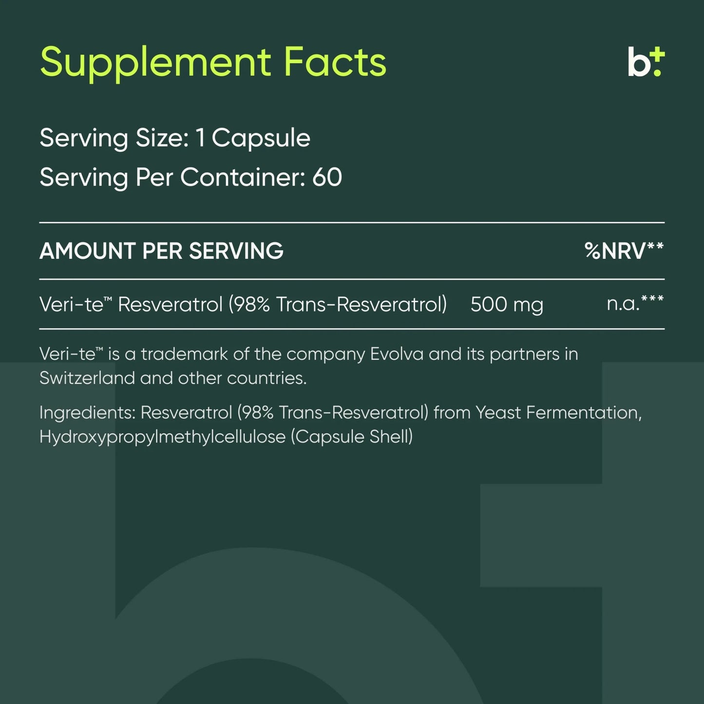 Resveratrol Capsules - Moleqlar - B. Health Shop