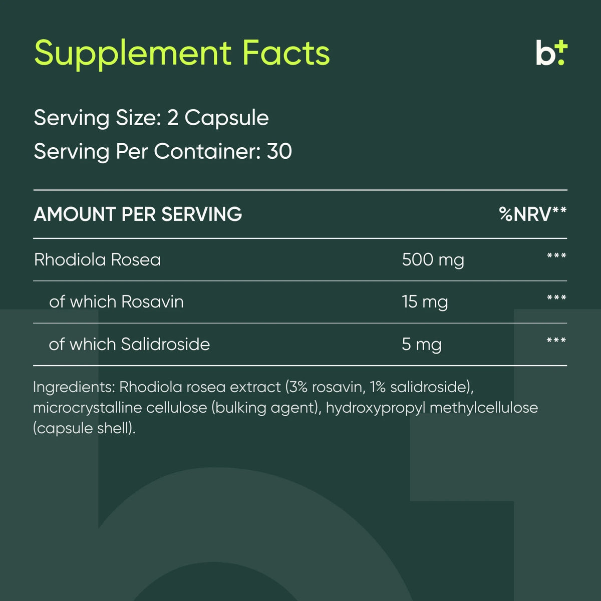 Rhodiola Rosea - Moleqlar - B. Health Shop