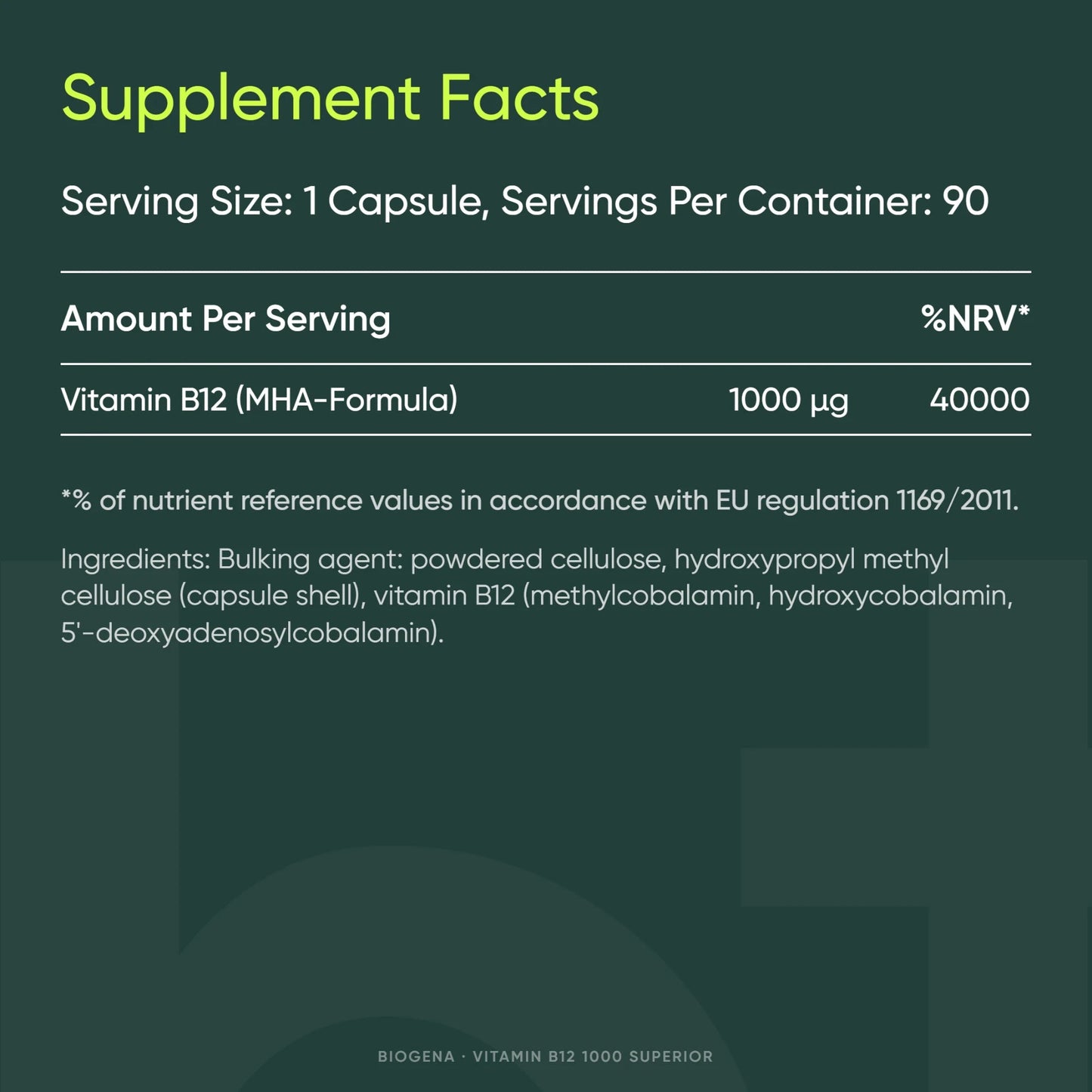 Vitamin B12 1000 Superior - BIOGENA - B. Health Shop
