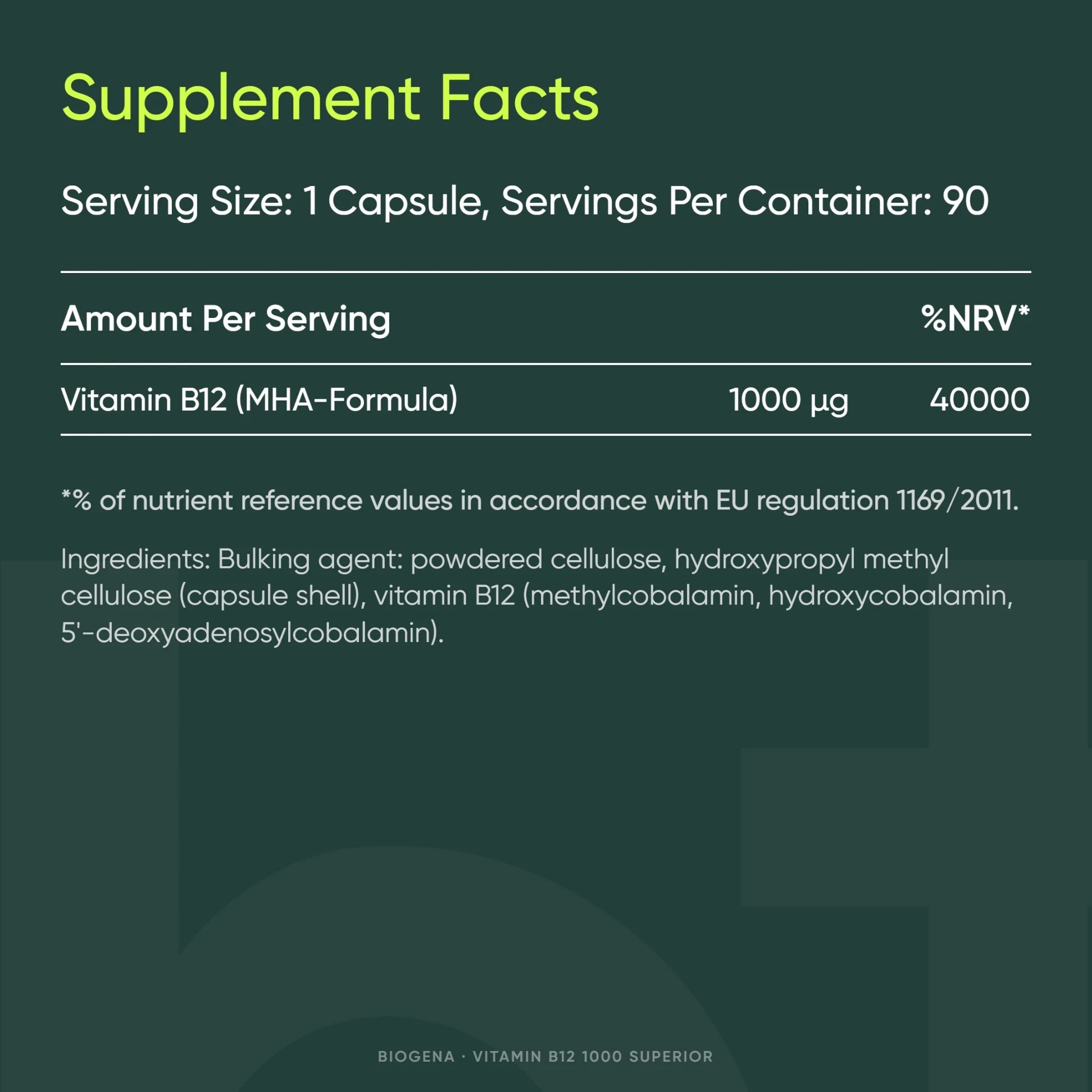 Vitamin B12 1000 Superior - BIOGENA - B. Health Shop