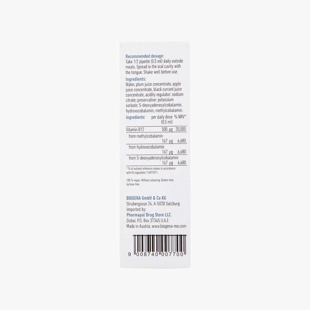 Vitamin B12 - BIOGENA - B. Health Shop