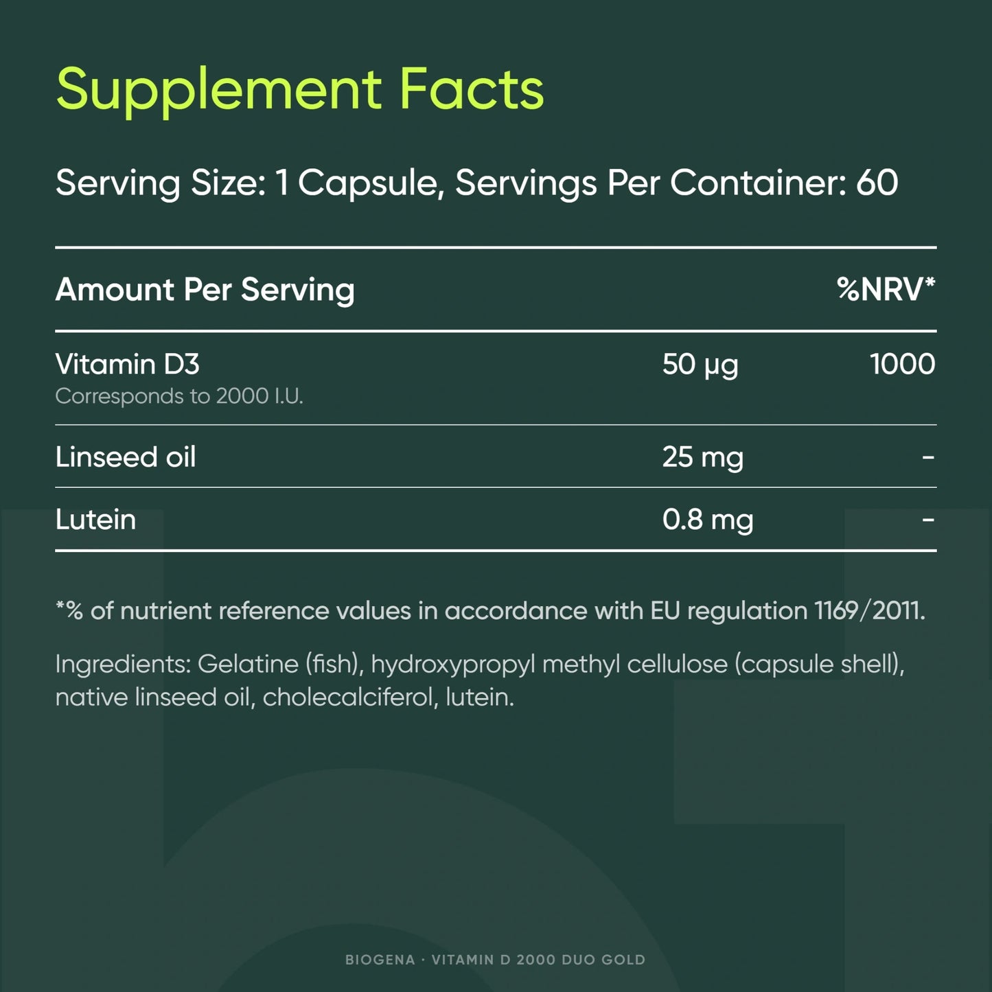 Vitamin D 2000 DUO Gold - BIOGENA - B. Health Shop