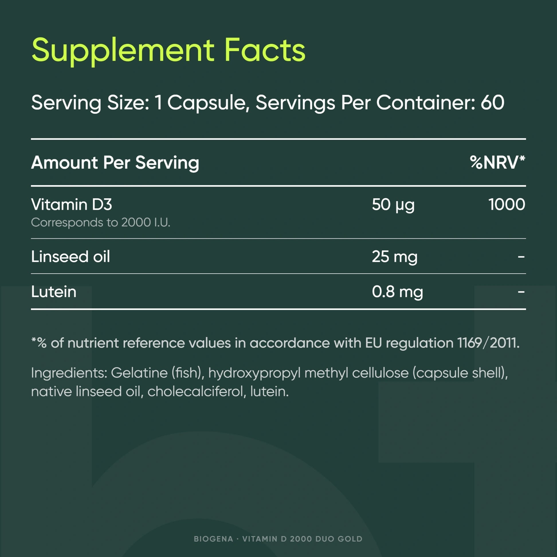 Vitamin D 2000 DUO Gold - BIOGENA - B. Health Shop