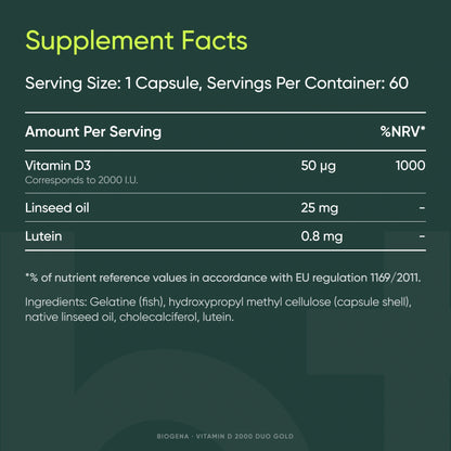 Vitamin D 2000 DUO Gold - BIOGENA - B. Health Shop