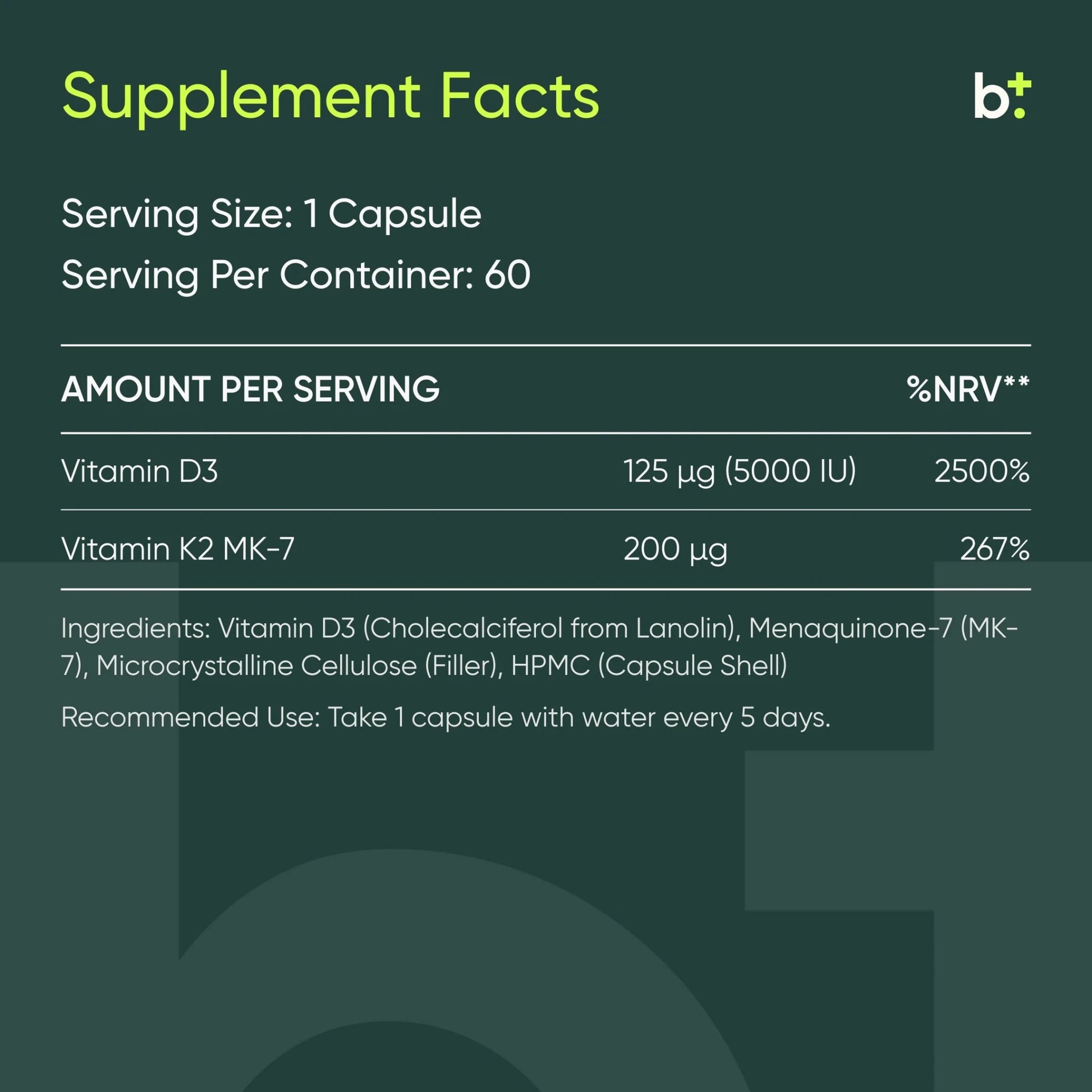Vitamin D3 K2 - Moleqlar - B. Health Shop