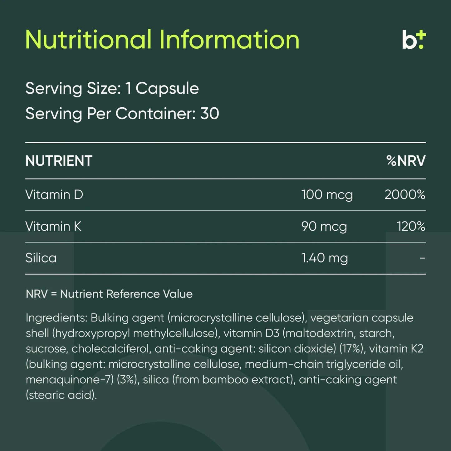 Vitamin D3 + K2 - The Ultimate Human - B. Health Shop