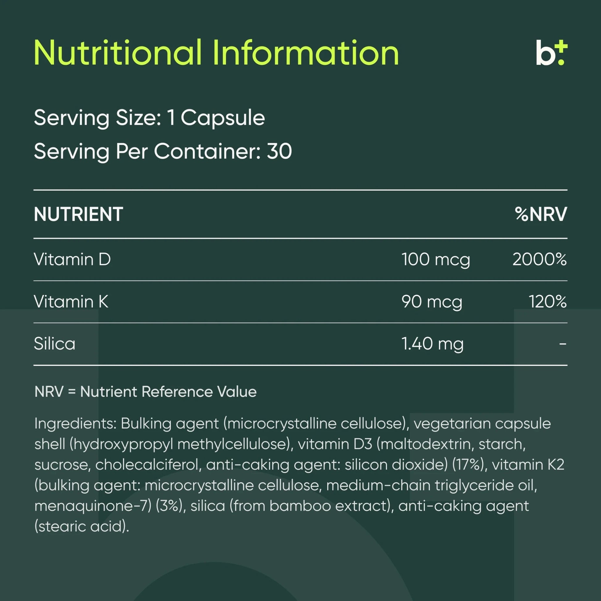 Vitamin D3 + K2 - The Ultimate Human - B. Health Shop