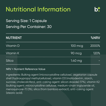Vitamin D3 + K2 - The Ultimate Human - B. Health Shop