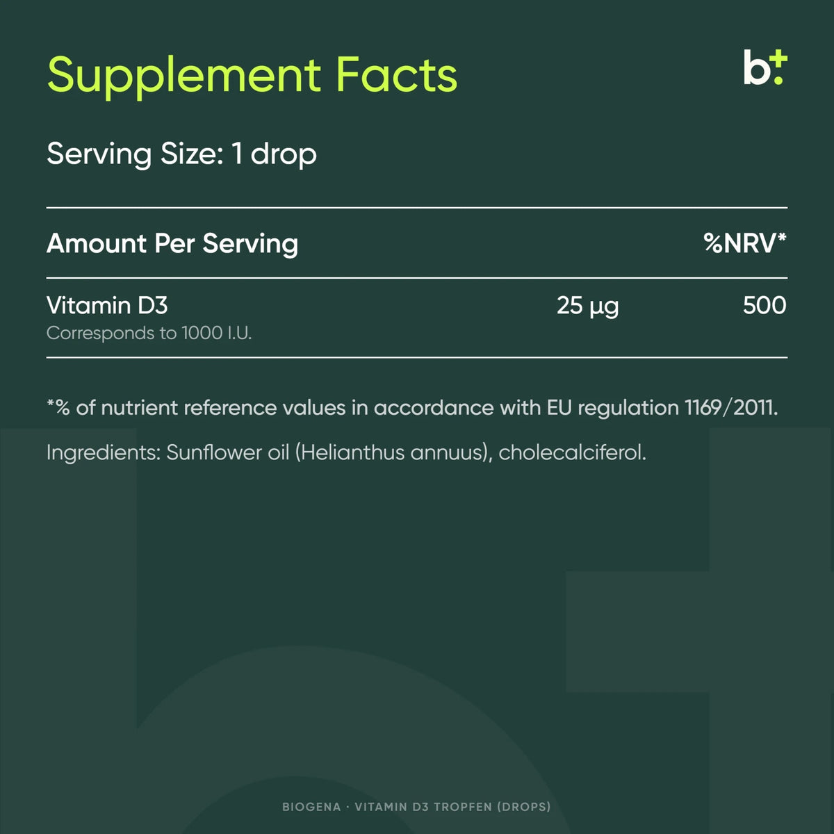 Vitamin D3 Tropfen - BIOGENA - B. Health Shop