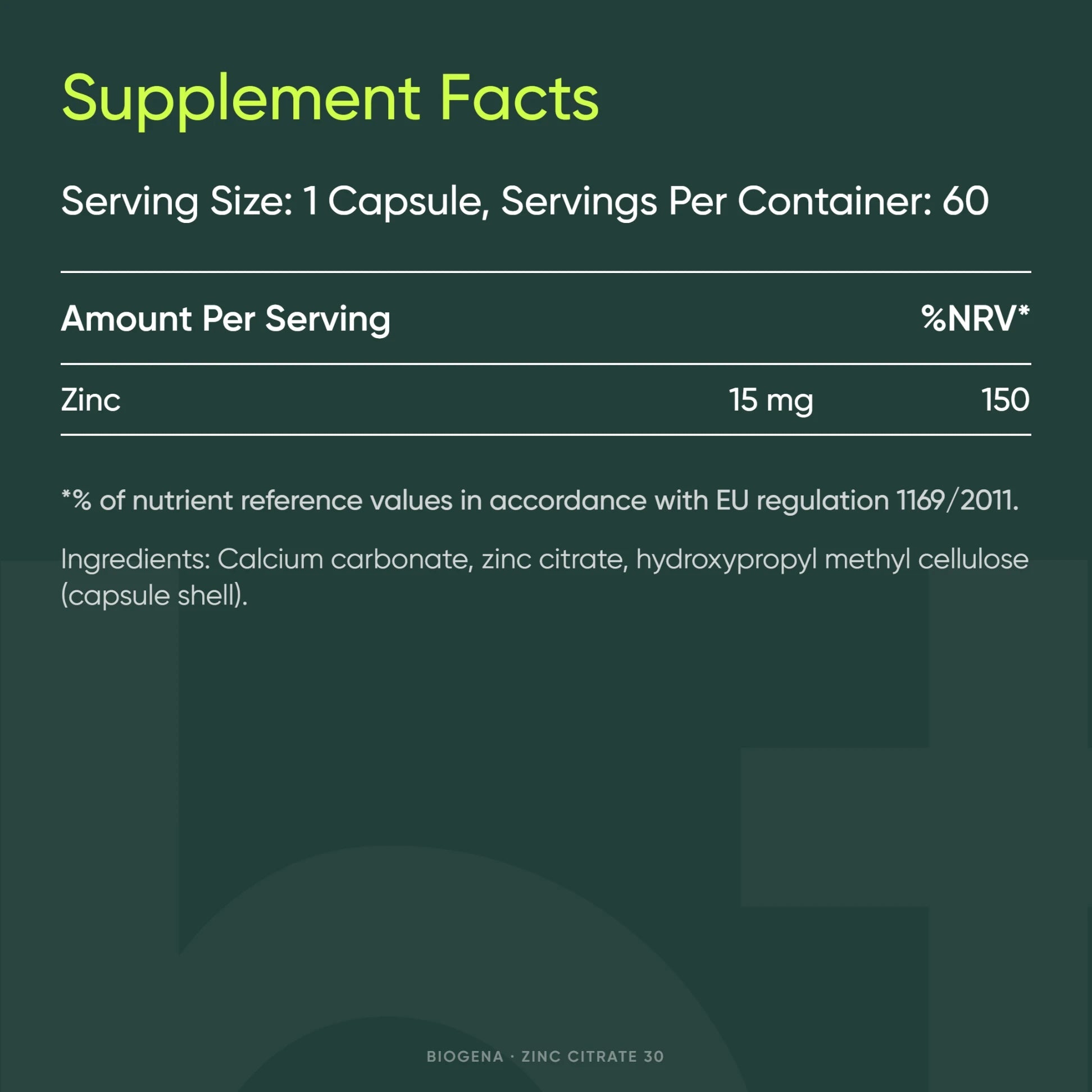Zinc Citrate 30 - BIOGENA - B. Health Shop