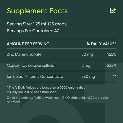 Zinc Liquid Mineral - BodyBio - B. Health Shop