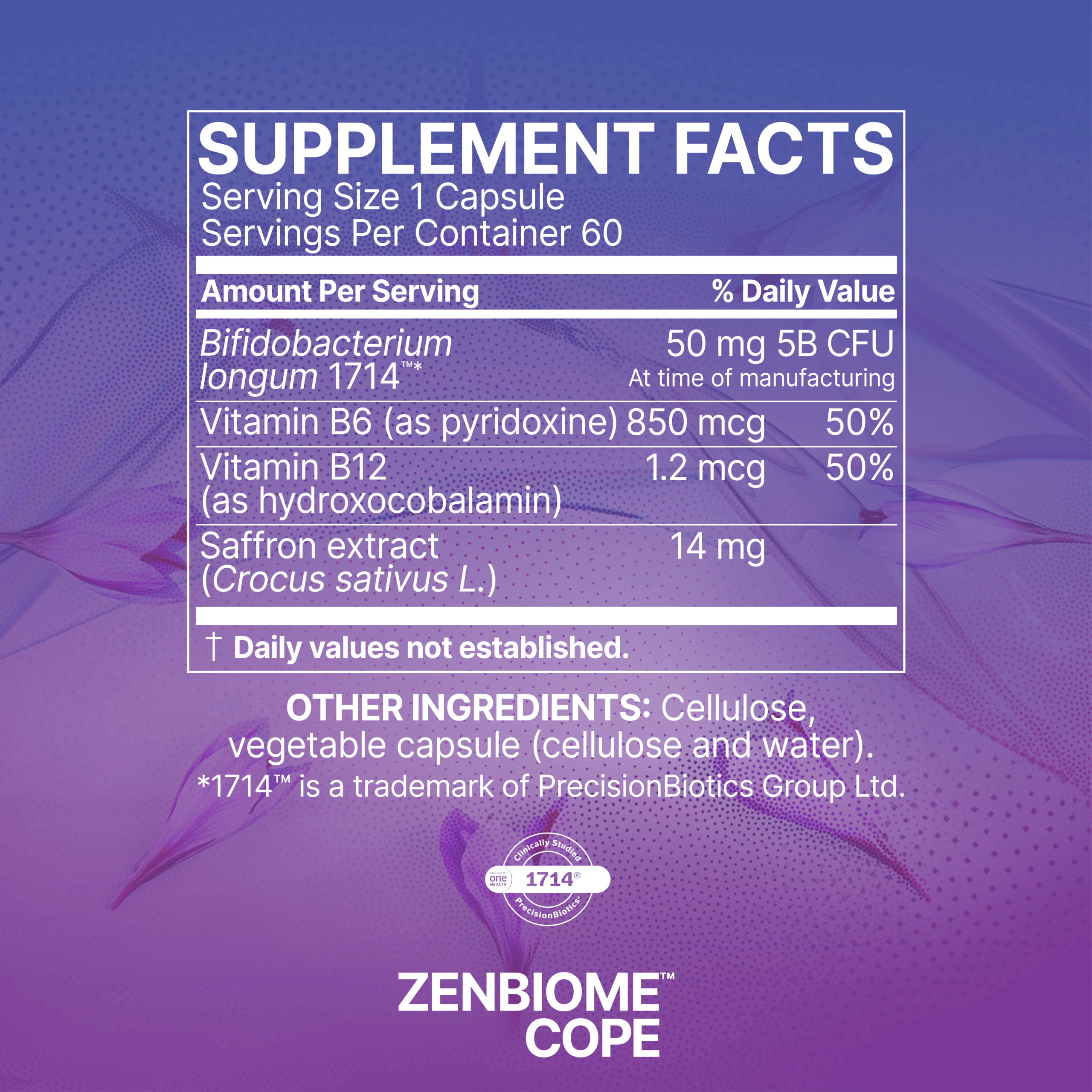  Zenbiome COPE supplement facts