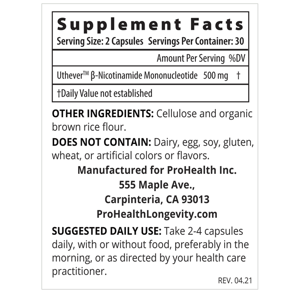 ProHealth - NMN Pro 500 ENHANCED ABSORPTION 