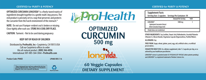 Optimized Curcumin Longvida® Capsules - ProHealth - B. Health Shop